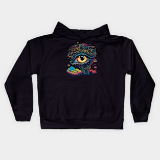 Trippy Psychedelic Pop Art Eyeball Kids Hoodie